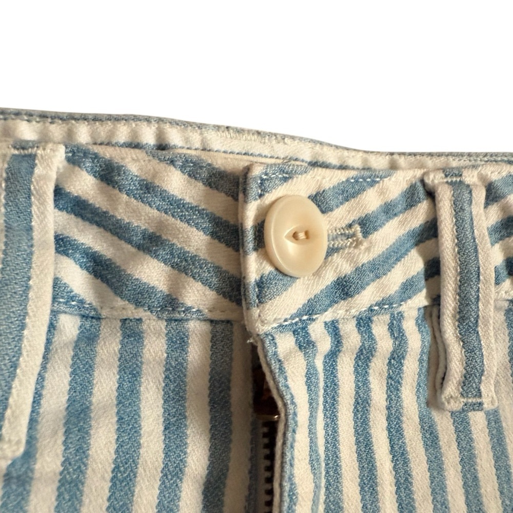 Madewell Pinstripe Blue and White Striped Shorts - Picture 4 of 9